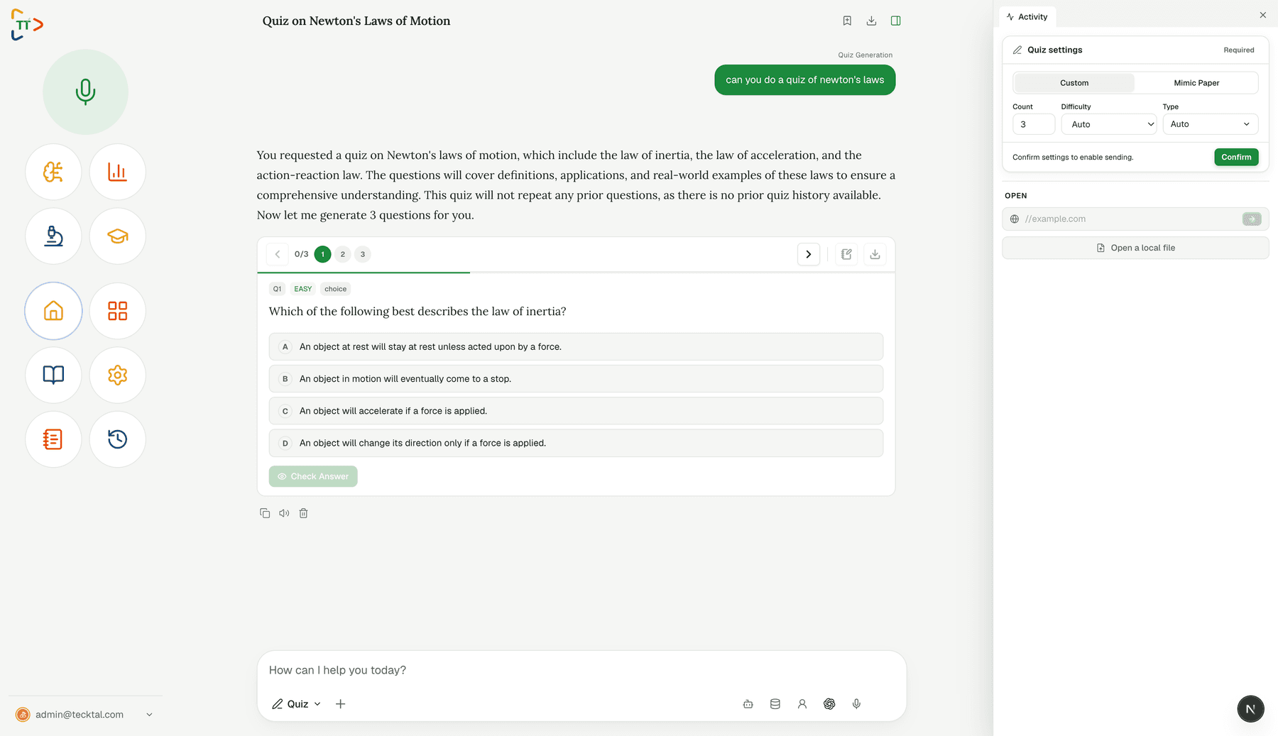 Génère des quiz personnalisés et suis ta progression